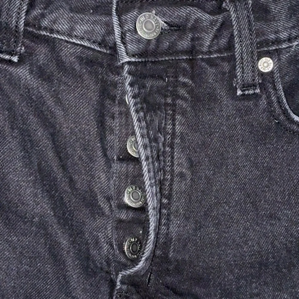 Old Navy Button Fly Distressed Black Jeans, Size 12